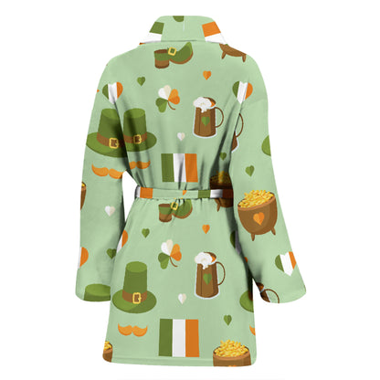 St Patricks Day Print Design LKS302 Women Bathrobe