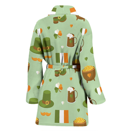 St Patricks Day Print Design LKS302 Women Bathrobe