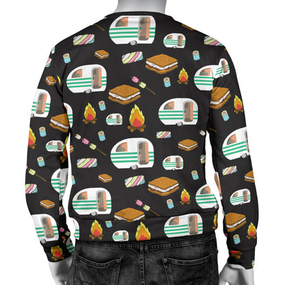 Camper marshmallow Camping Design Print Men Long Sleeve Sweatshirt
