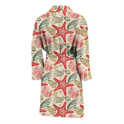 Seashell Print Design LKS301 Men Bathrobe