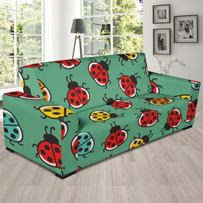 Ladybug Pattern Print Design 02 Sofa Slipcover