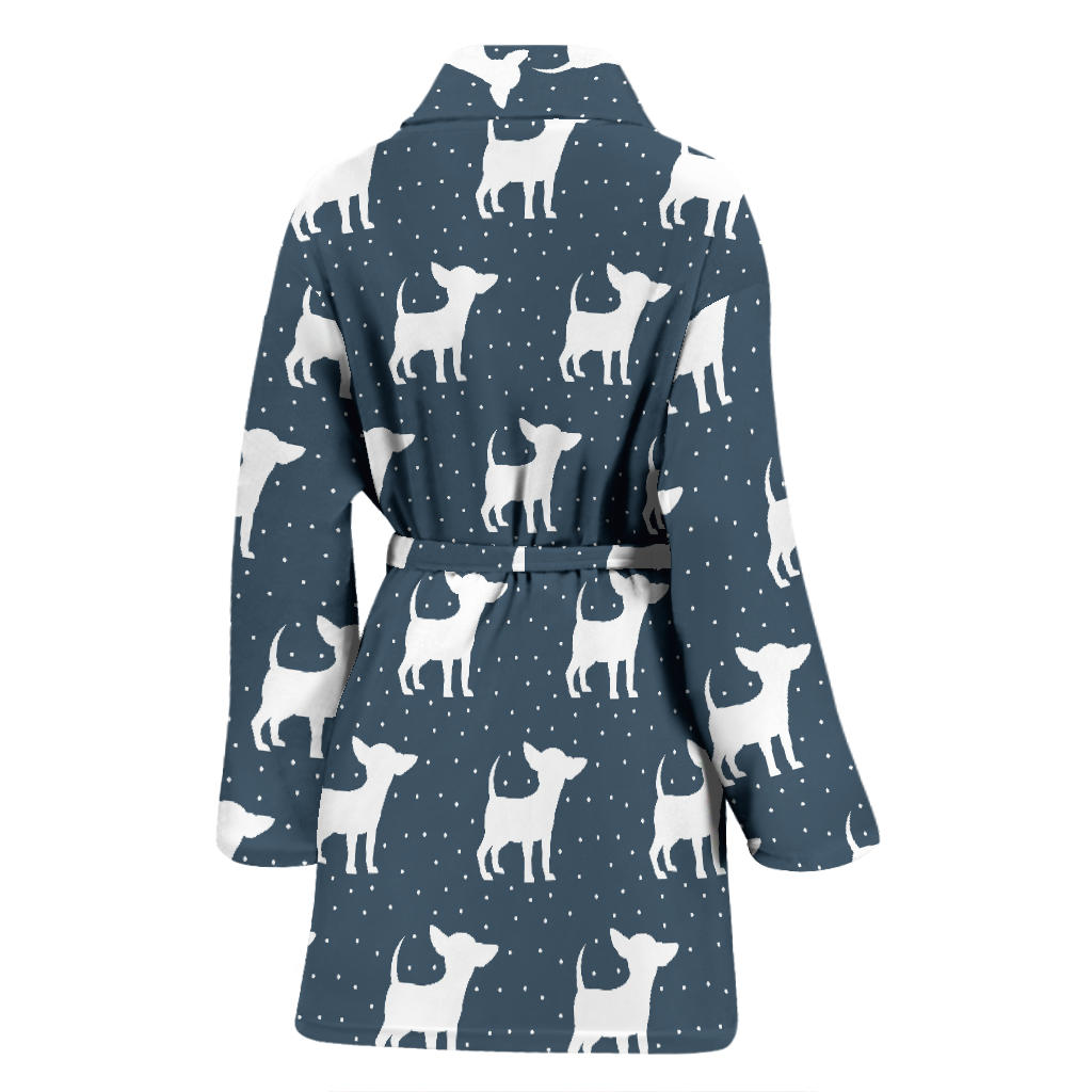 Chihuahua Pattern Print Design 03 Women Bathrobe