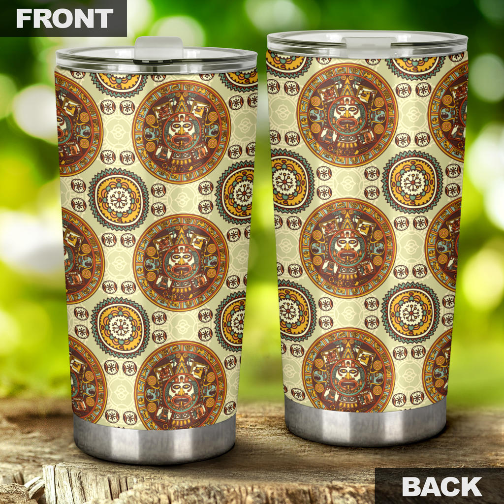 Calendar Aztec Themed Print Pattern Tumbler
