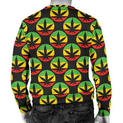 Rasta Reggae Color Design Men Long Sleeve Sweatshirt