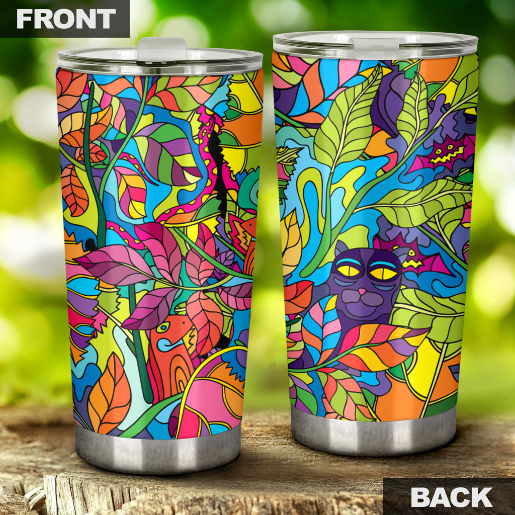 Psychedelic Trippy Flower Print Tumbler