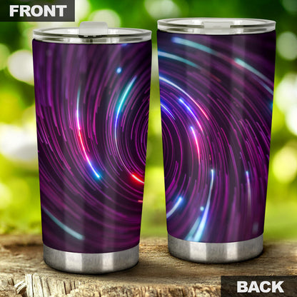 Vortex Twist Swirl Purple Neon Print Tumbler