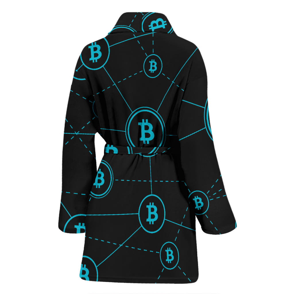 Cryptocurrency Pattern Print Design 01 Women Bathrobe