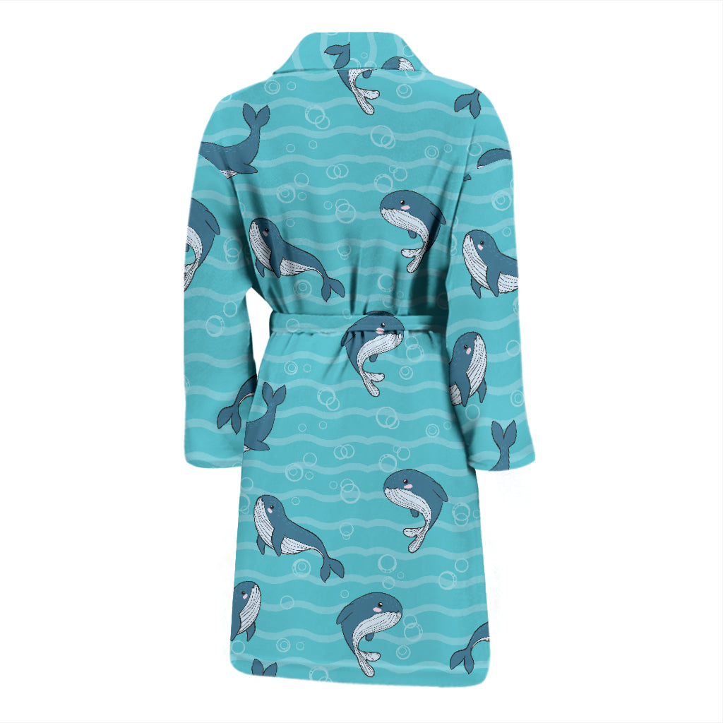 Whale Print Design LKS303 Men Bathrobe