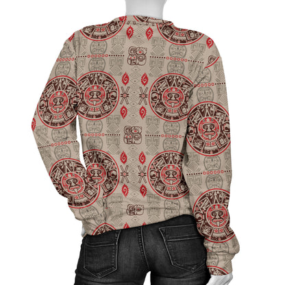 Calendar Aztec Print Pattern Women Long Sleeve Sweatshirt
