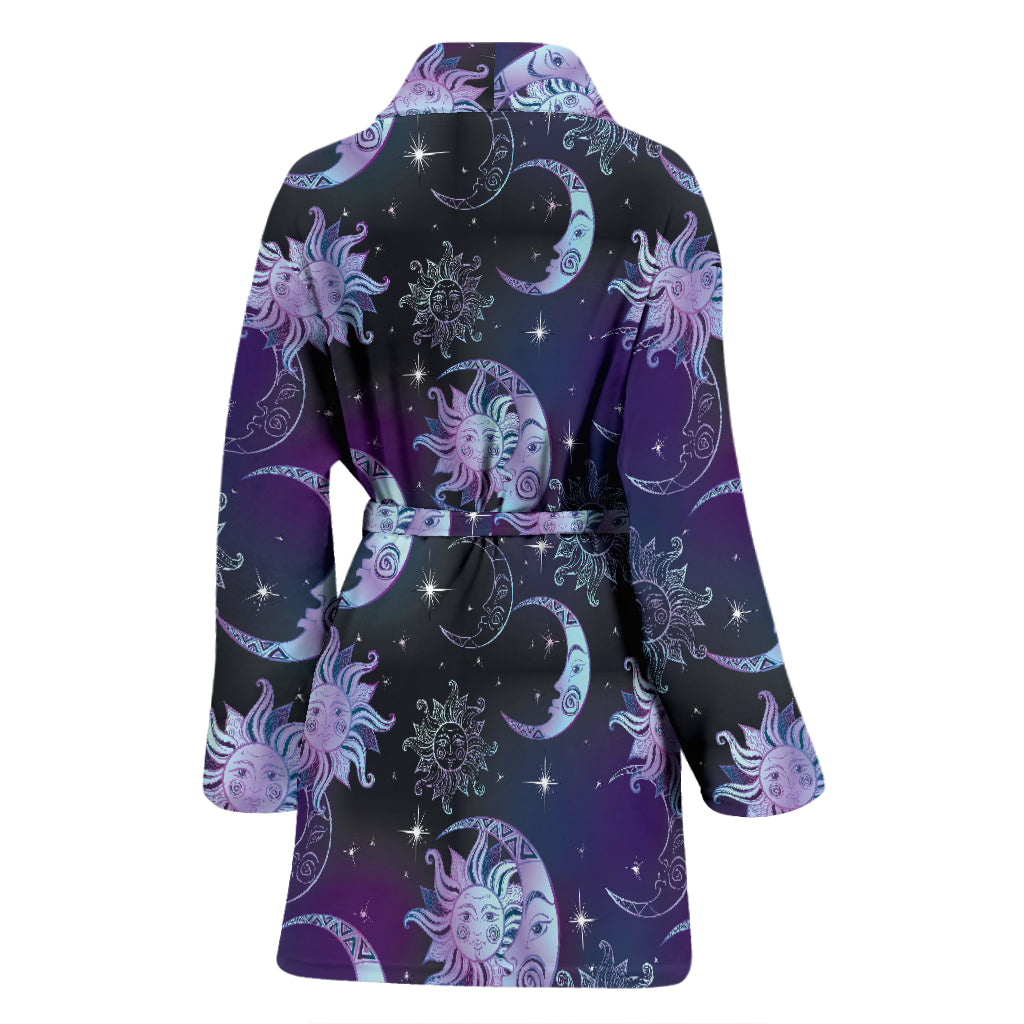 Sun Moon Print Design LKS303 Women Bathrobe