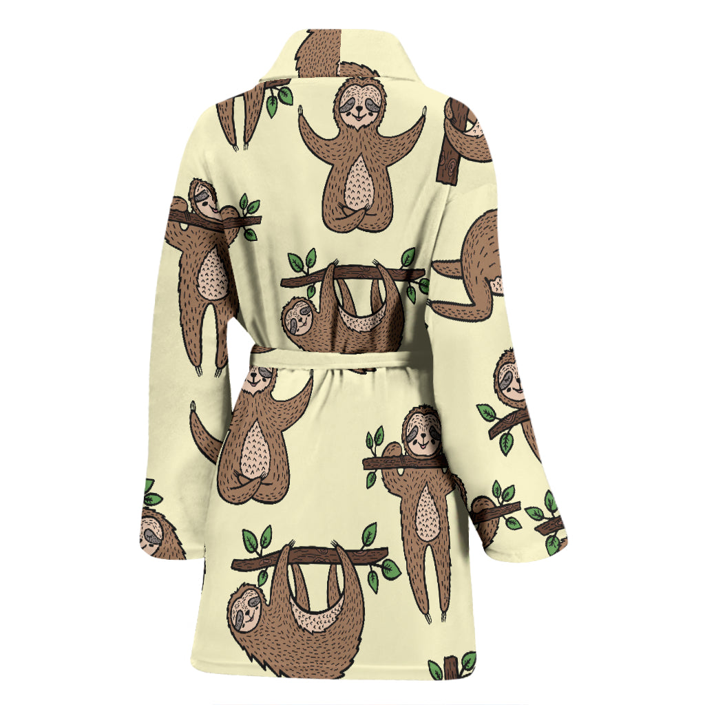 Sloth Print Design LKS3010 Women Bathrobe