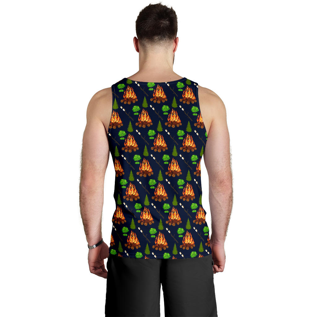 Camfire marshmallow Camping Design Print Men Tank Top