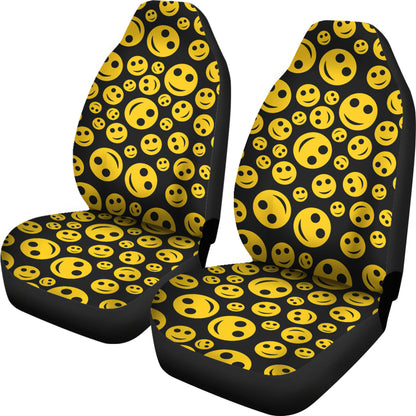 Smiley Face Emoji Print Design LKS304 Car Seat Covers
