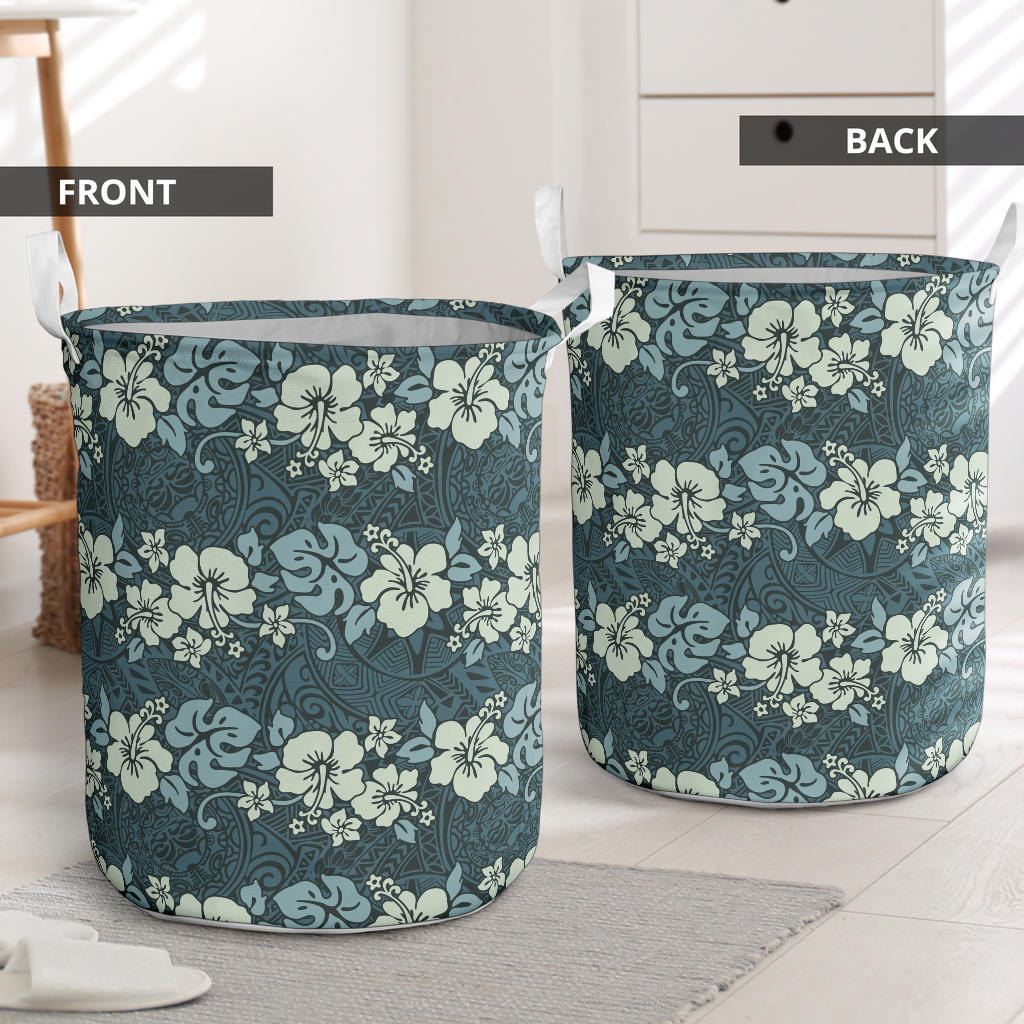 Flower Hawaiian Hibiscus Style Print Pattern Laundry Basket