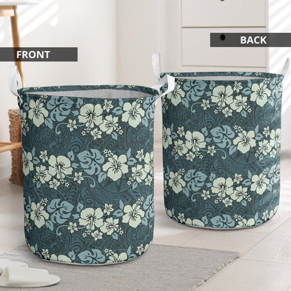 Flower Hawaiian Hibiscus Style Print Pattern Laundry Basket