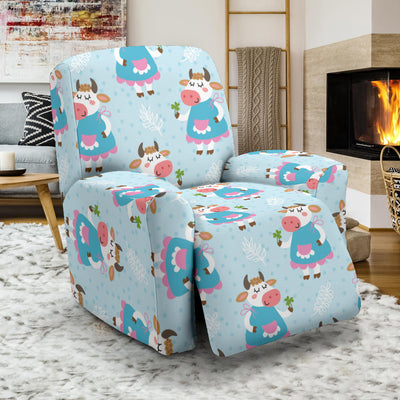 Cattle Happy Pattern Print Design 03 Recliner Slipcover