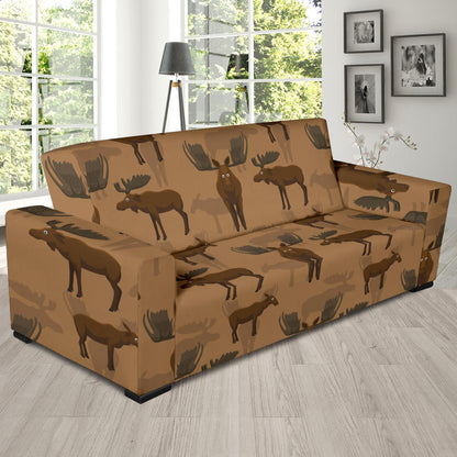 Moose Pattern Print Design 03 Sofa Slipcover