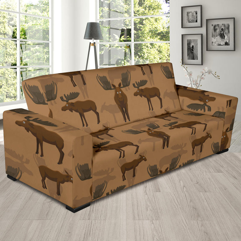 Moose Pattern Print Design 03 Sofa Slipcover