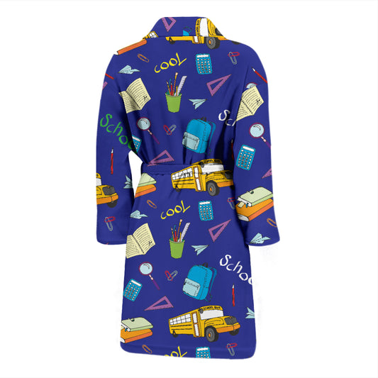 School Bus Print Design LKS307 Men Bathrobe