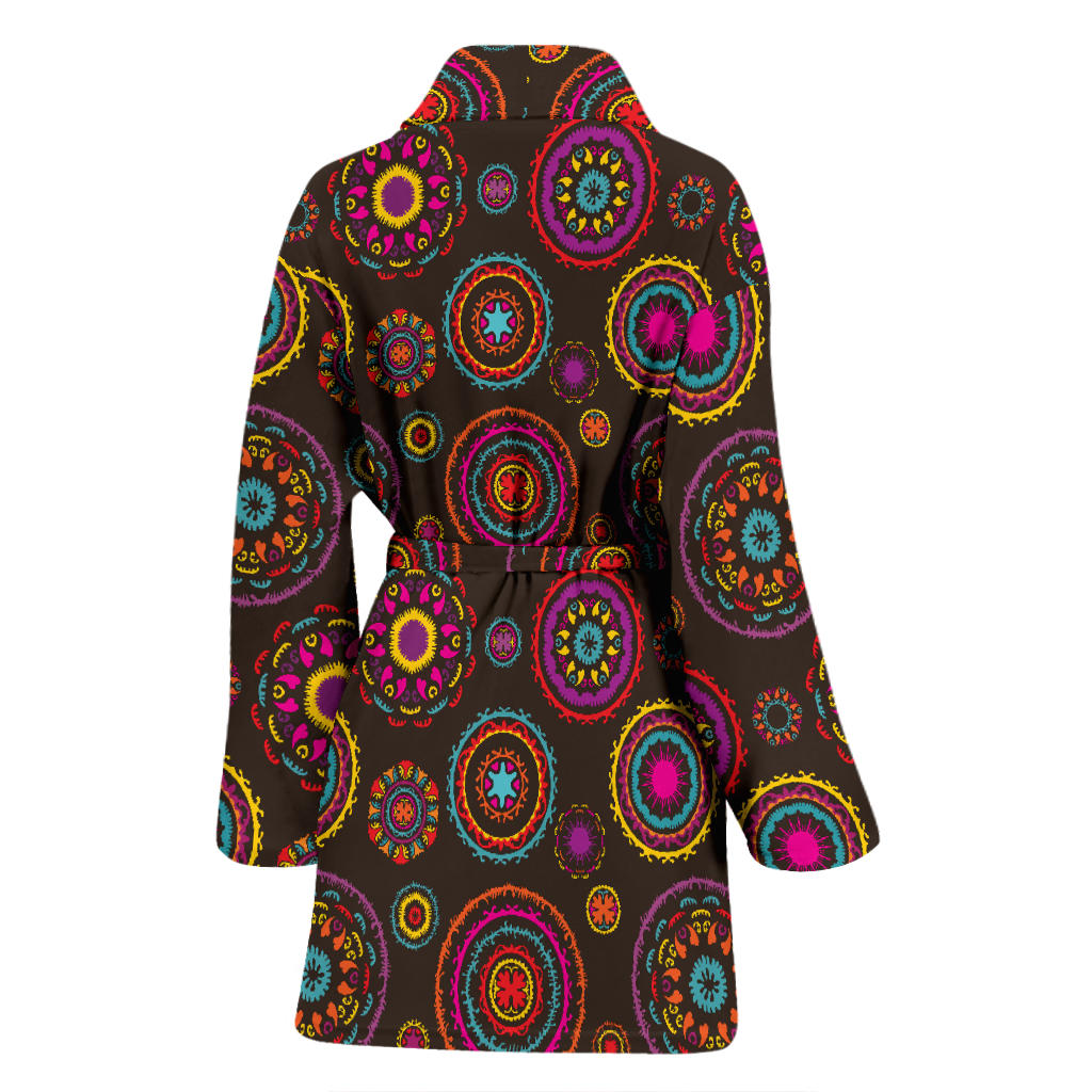 Bohemian Pattern Print Design 01 Women Bathrobe