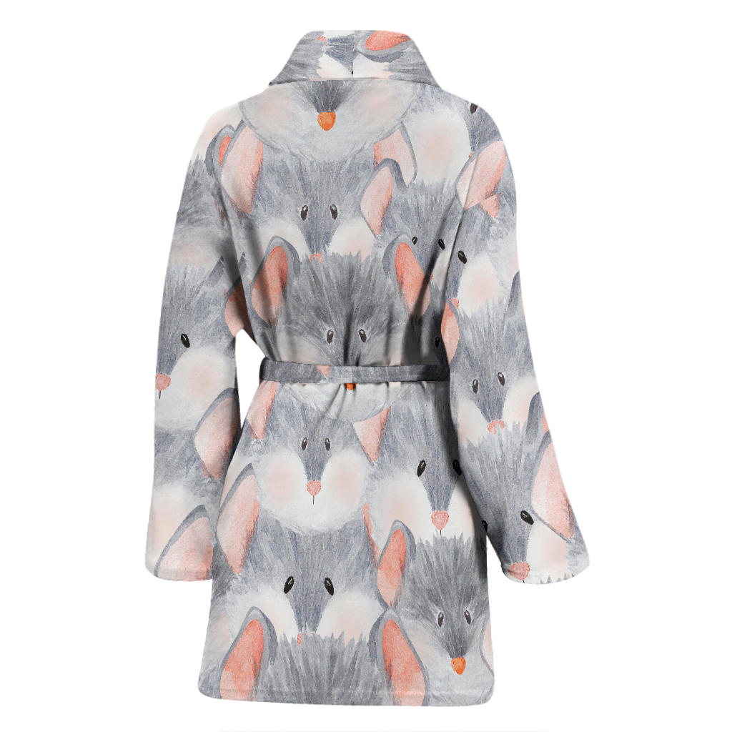 Rat Baby Pattern Print Design 02 Women Bathrobe