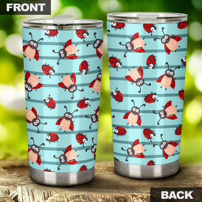 Ladybug Happy Print Pattern Tumbler
