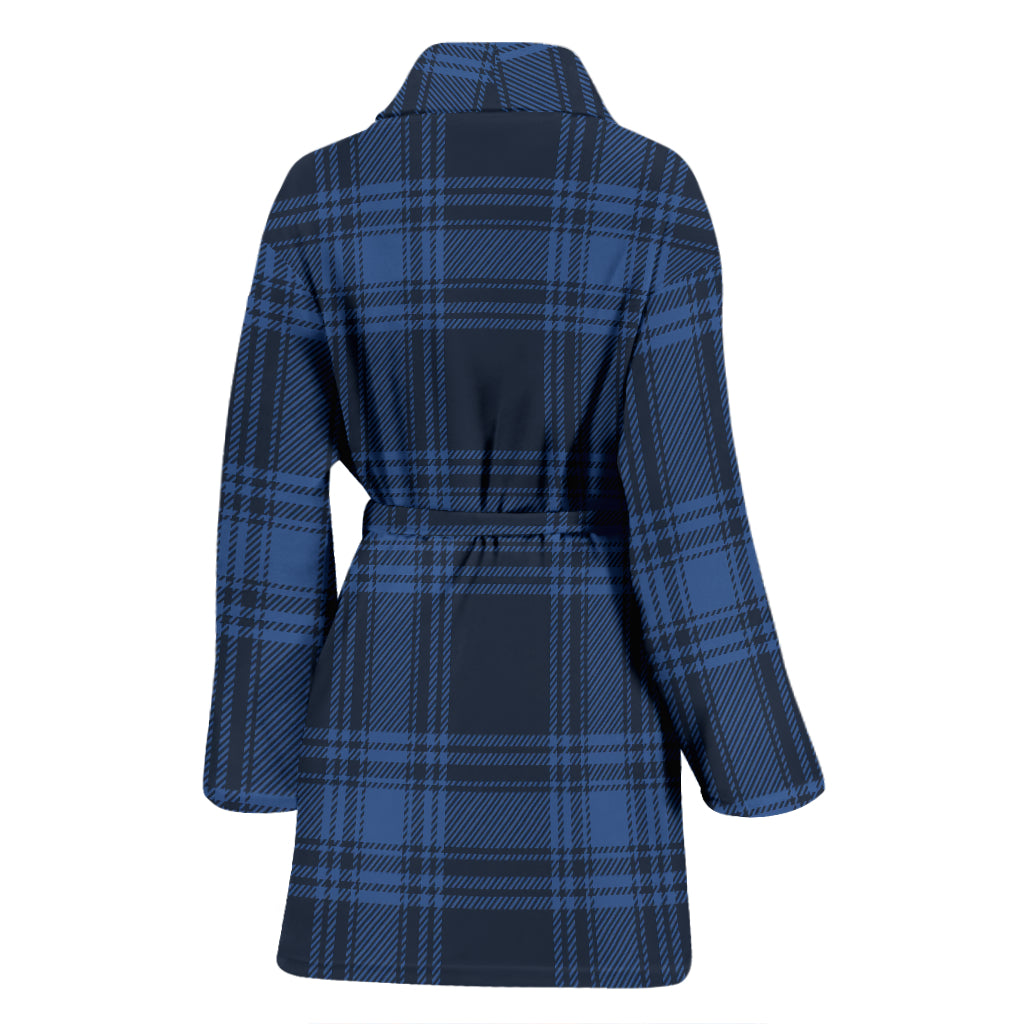 Tartan Blue Print Design LKS304 Women Bathrobe