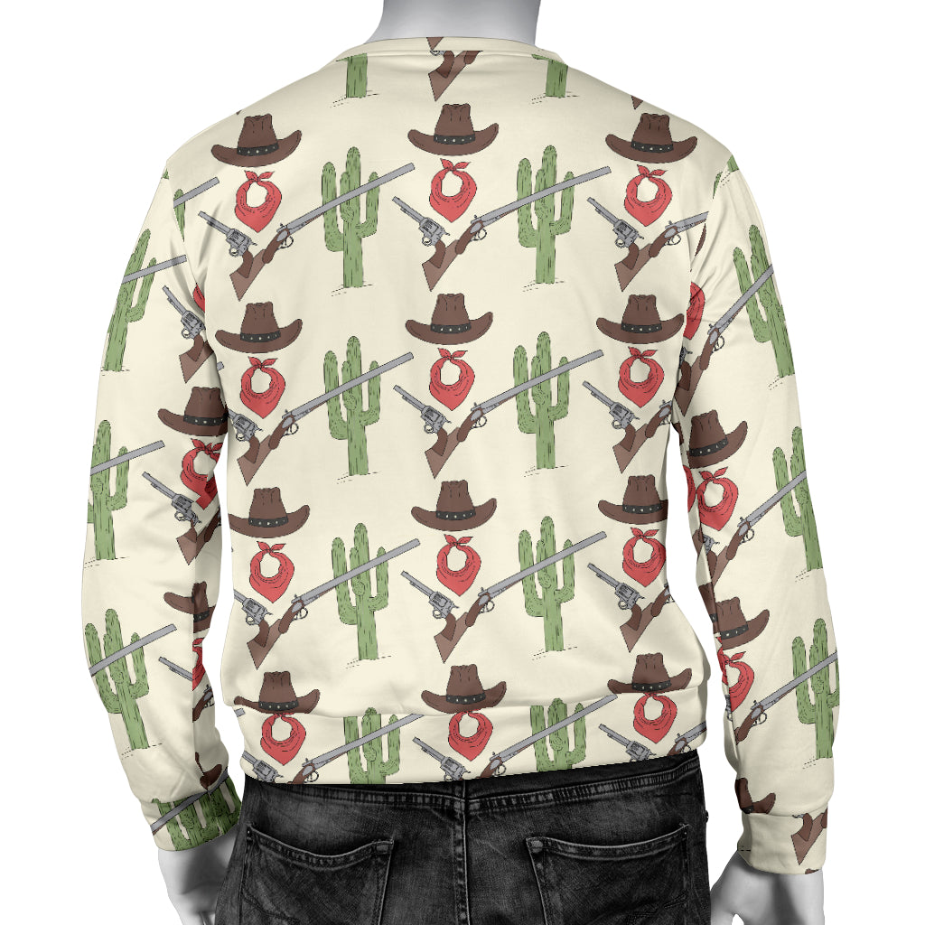 Western Cowboy Print Men Long Sleeve Sweatshirt