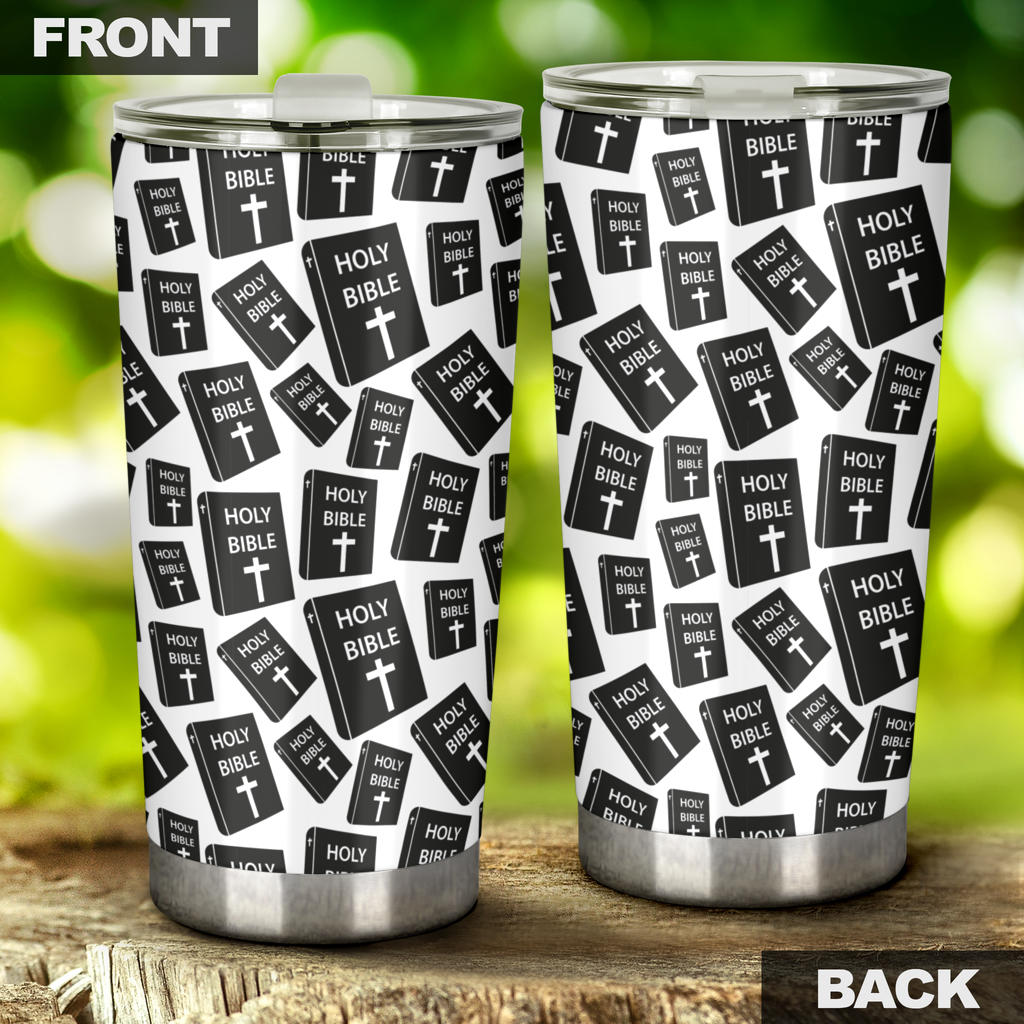 Christian Holy Bible Book Pattern Tumbler