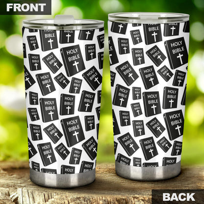 Christian Holy Bible Book Pattern Tumbler