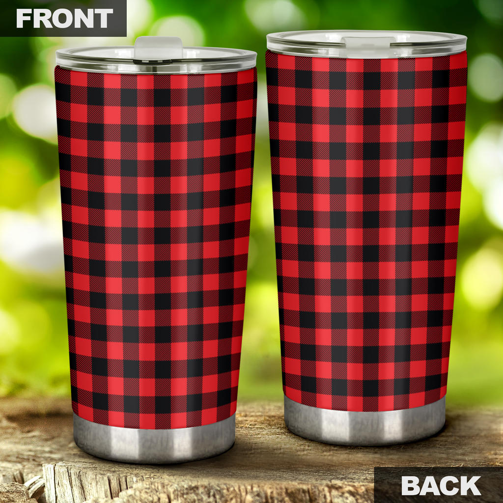 Red Black Buffalo Tartan Plaid Pattern Tumbler