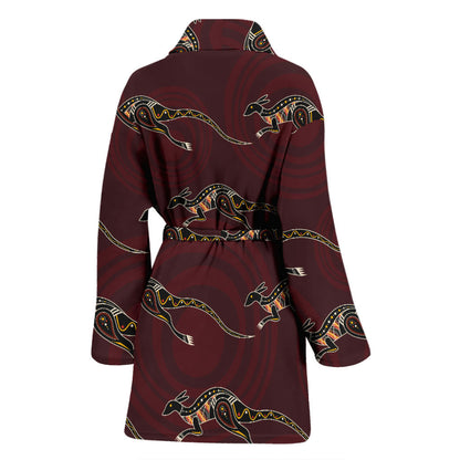 Kangaroos Pattern Print Design 05 Women Bathrobe
