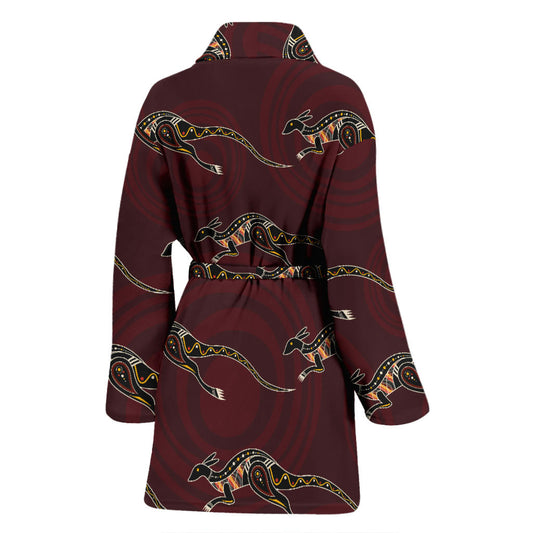 Kangaroos Pattern Print Design 05 Women Bathrobe