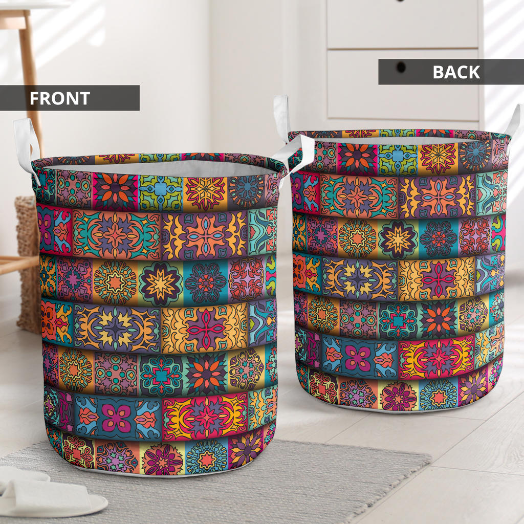 Mandala Style Design Print Laundry Basket