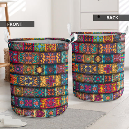 Mandala Style Design Print Laundry Basket