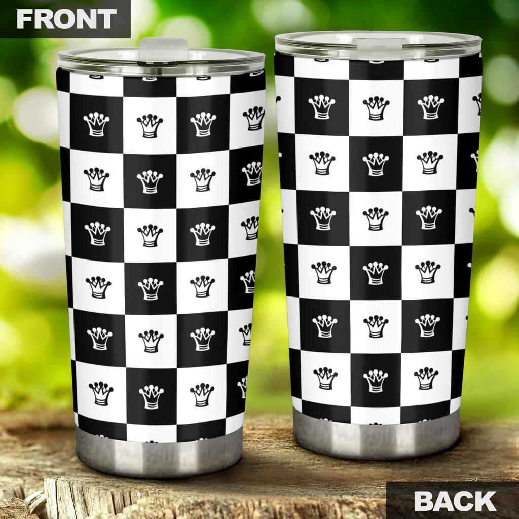 Checkered Flag Crown Pattern Tumbler