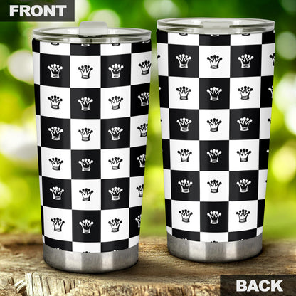 Checkered Flag Crown Pattern Tumbler