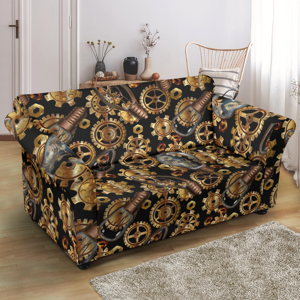 Steampunk Lightbulb Print Design LKS304 Loveseat Couch Slipcover