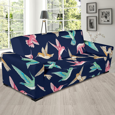 Hummingbird Cute Pattern Print Design 01 Sofa Slipcover