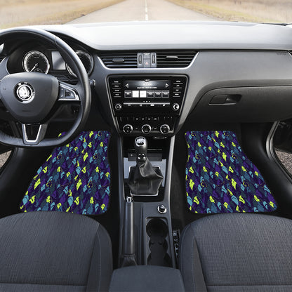 Shark Neon color Print Car Floor Mats Front Back
