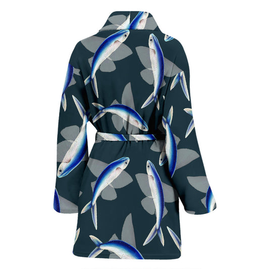 Flying Fish Pattern Print Design 04 Women Bathrobe