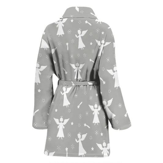 Angel Pattern Print Design 03 Women Bathrobe