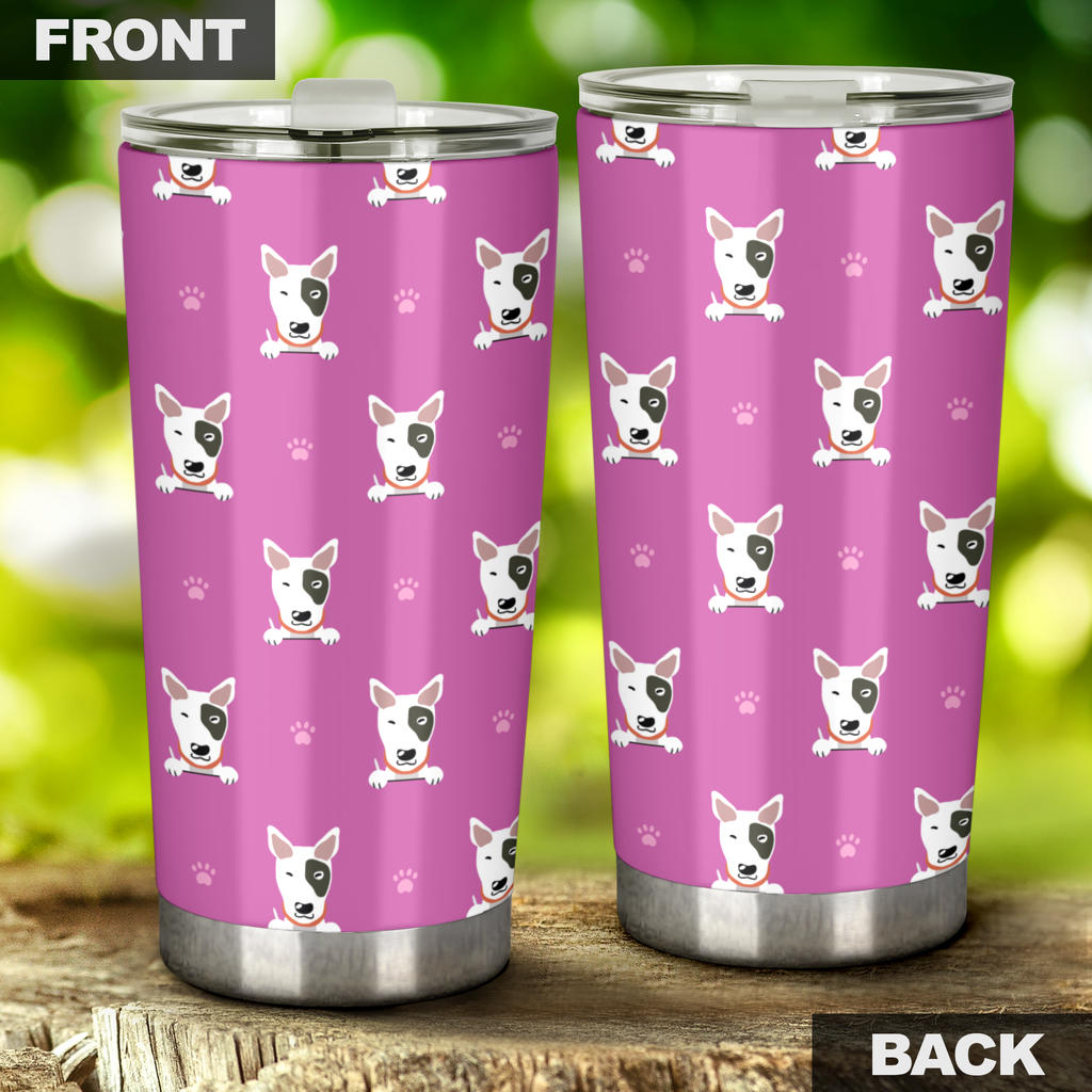 Bull Terrier Happy Print Pattern Tumbler