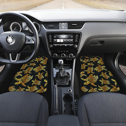 Gold Tribal Turtle Polynesian Themed Car Floor Mats Front Back