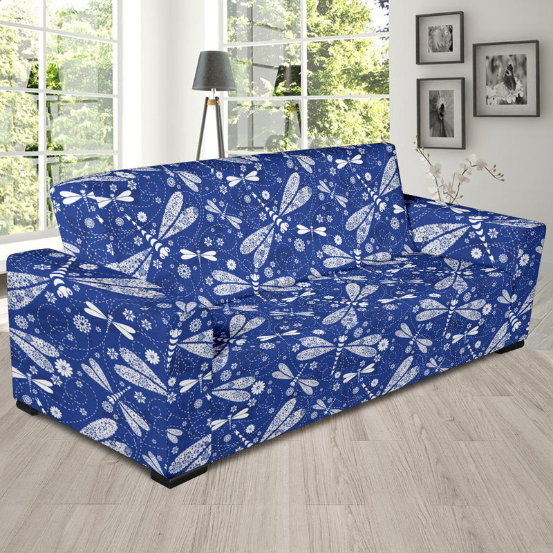 Dragonfly Pattern Print Design 03 Sofa Slipcover