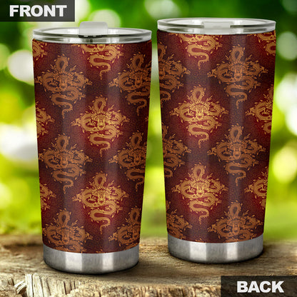Chinese Dragons Gold Design Tumbler