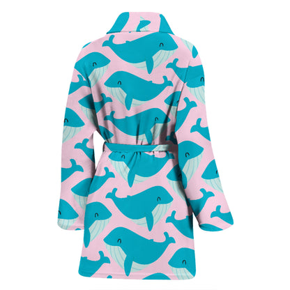 Whale Print Design LKS302 Women Bathrobe