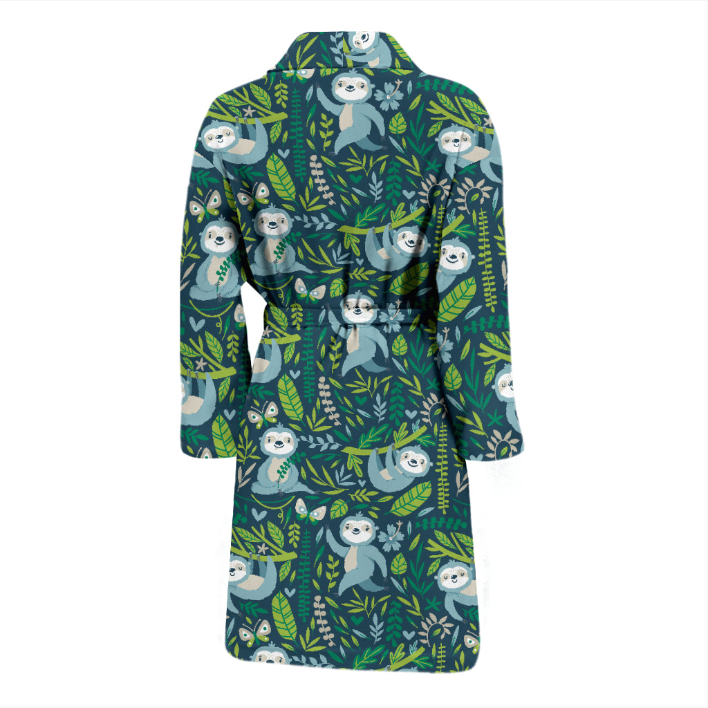 Sloth Print Design LKS304 Men Bathrobe