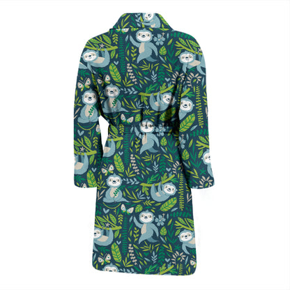 Sloth Print Design LKS304 Men Bathrobe