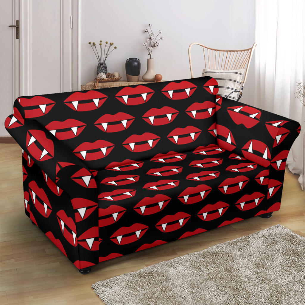 Vampire Lips Print Design LKS302 Loveseat Couch Slipcover